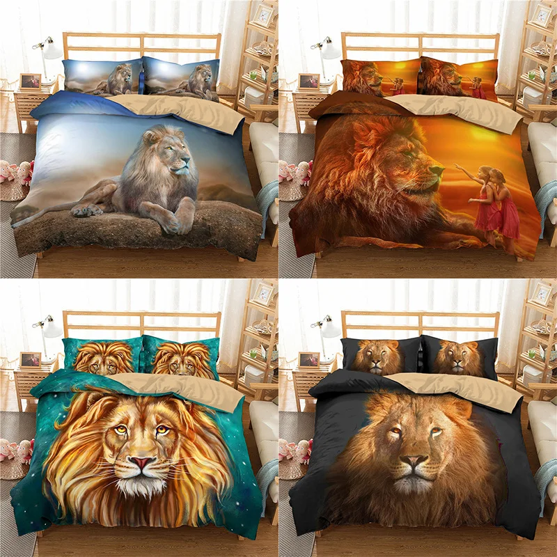 HD Digital Print Lion Bedding Sets Duvet Cover+ Pillowcase 2/3pcs Single Twin Double Queen King bed set US/AU/EU size
HD Digital Print Lion Bedding Sets Duvet Cover+ Pillowcase 2/3pcs Single Twin Double Queen King bed set US/AU/EU size