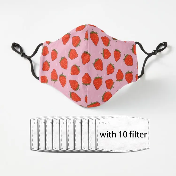 Strawberry Print Reusable Washable Prints Mask With Filters 3D Fashion Face Masks Mouth Cover for Adult Man Woman
Strawberry Print Reusable Washable Prints Mask With Filters 3D Fashion Face Masks Mouth Cover for Adult Man Woman