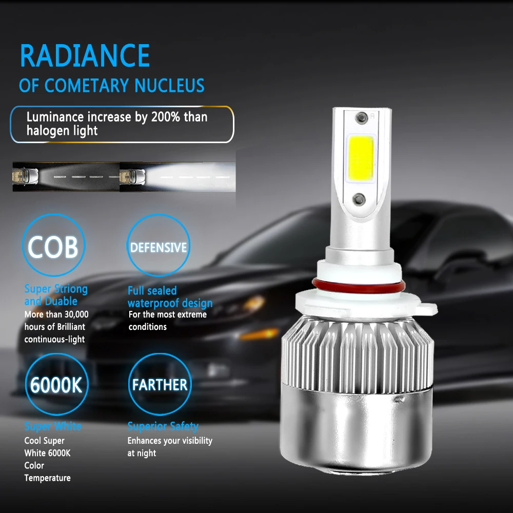 2PCS C6 H1 H3 Led Headlight Bulbs H7 LED Car Lights H4 LED 880 H11 HB3 9005 HB4 9006 H13 6000K 72W 12V 8000LM Auto Headlamps
2PCS C6 H1 H3 Led Headlight Bulbs H7 LED Car Lights H4 LED 880 H11 HB3 9005 HB4 9006 H13 6000K 72W 12V 8000LM Auto Headlamps