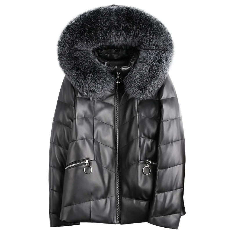 100% Genuine Leather Jacket Winter Jacket Women Fox Fur Collar Down Jackets for Women Real Sheepskin Coat Chaqueta Mujer 8603
100% Genuine Leather Jacket Winter Jacket Women Fox Fur Collar Down Jackets for Women Real Sheepskin Coat Chaqueta Mujer 8603