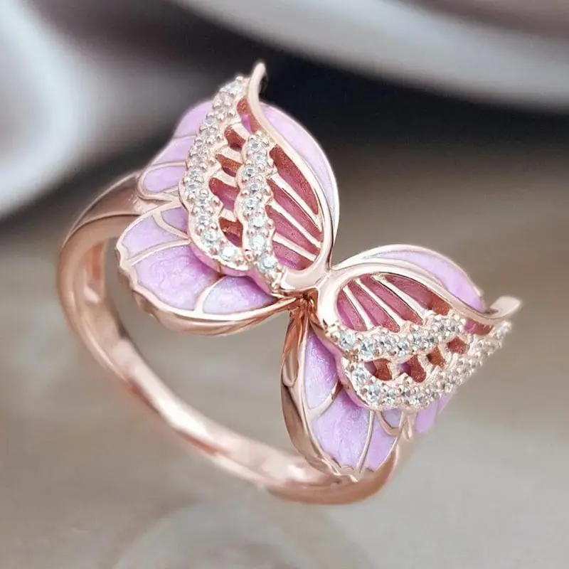 Vintage Aesthetic Butterfly Rings for Women Rose Gold Color Women's Engagement Ring Female Wedding Jewelry Accessories Gifts
Vintage Aesthetic Butterfly Rings for Women Rose Gold Color Women's Engagement Ring Female Wedding Jewelry Accessories Gifts