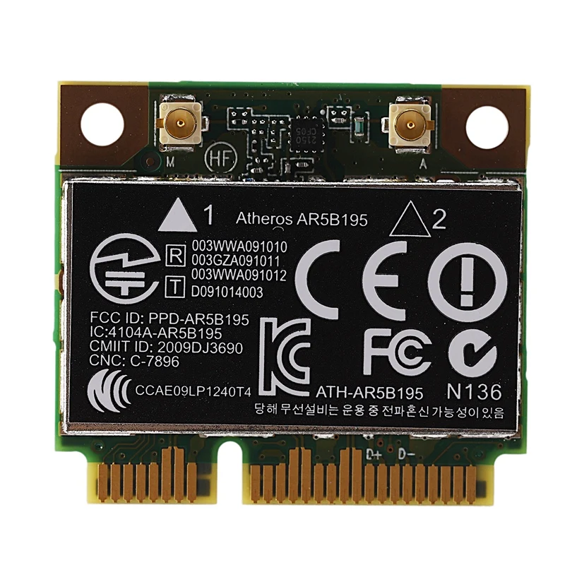 AR9285 AR5B195 150M+BT3.0 Half Mini PCI-E Wireless Card SPS:593127-001 592775-001 for 430 431 435 436 4530S
AR9285 AR5B195 150M+BT3.0 Half Mini PCI-E Wireless Card SPS:593127-001 592775-001 for 430 431 435 436 4530S