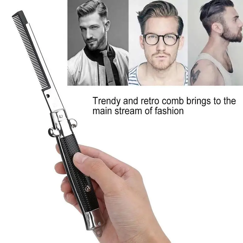Automatic Foldable Combs Hair Trimmer Comb Brush Push Button for Men Pocket Knife Comb
Automatic Foldable Combs Hair Trimmer Comb Brush Push Button for Men Pocket Knife Comb