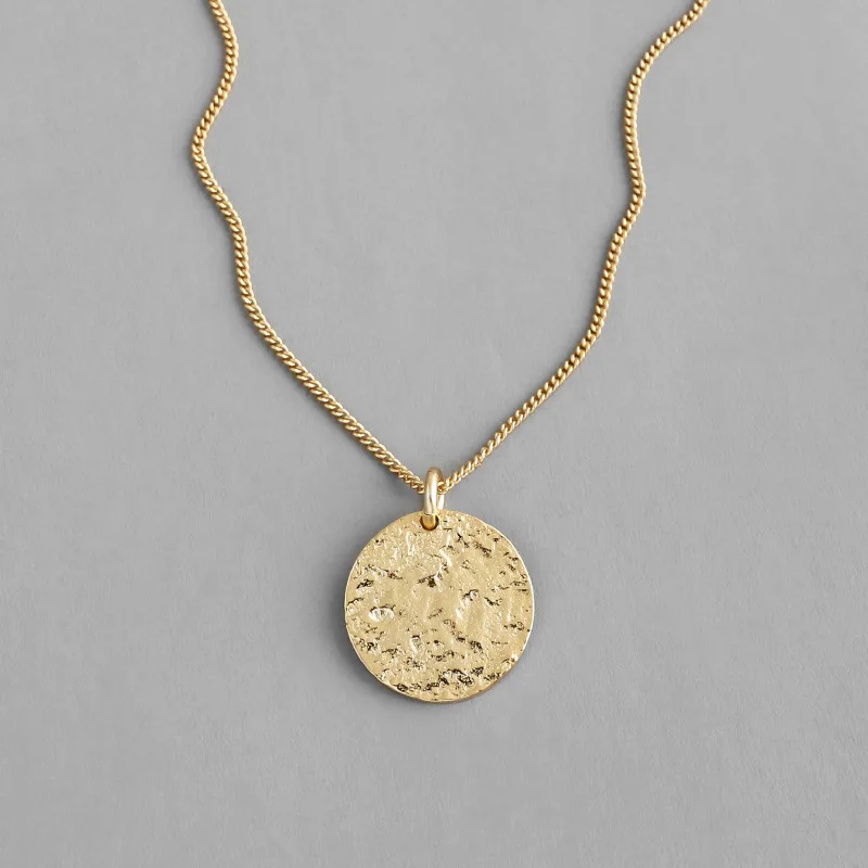 Minimalist 925 Sterling Silver Concave Surface Frosted Round Pendant Necklace, Gold Color Necklaces & Pendants For Women Jewelry
Minimalist 925 Sterling Silver Concave Surface Frosted Round Pendant Necklace, Gold Color Necklaces & Pendants For Women Jewelry