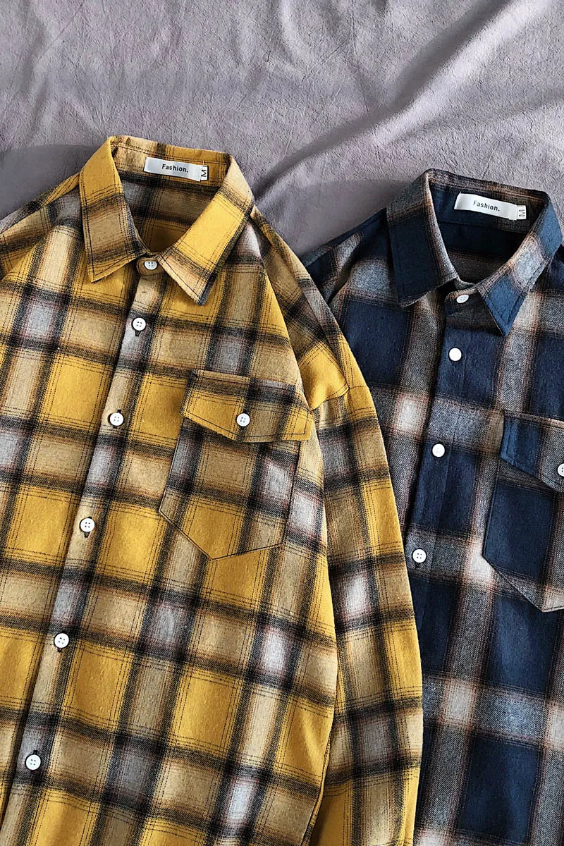 Autumn Long Sleeve Lattice Men Shirt Fashion Cotton Turn Down Collar Shirts Chest Pocket Tie Versatile Male Casual Lapel Shirts
Autumn Long Sleeve Lattice Men Shirt Fashion Cotton Turn Down Collar Shirts Chest Pocket Tie Versatile Male Casual Lapel Shirts