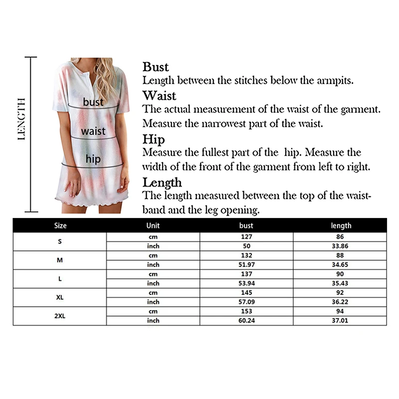 New Tie-Dye Woman Dress Pyjamas Short Sleeve Dresses Oversize Sleepwear Casual Nightgown Summer Dress (S-2XL) Robe 2020
New Tie-Dye Woman Dress Pyjamas Short Sleeve Dresses Oversize Sleepwear Casual Nightgown Summer Dress (S-2XL) Robe 2020