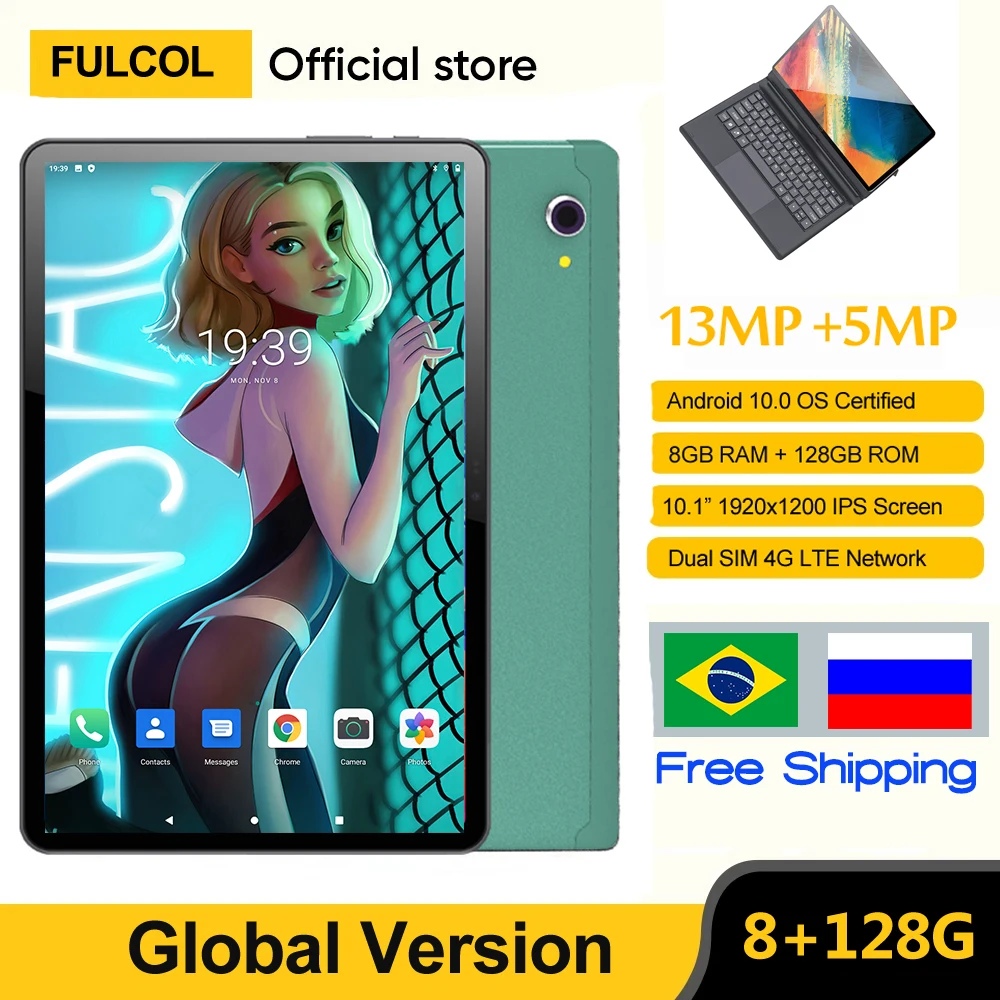 

New Tablet Pc 10.1 Inch 8GB RAM 128GB ROM 1920x1200 Tablets 8 Core Google Play 3G 4G LTE Phone Call GPS WiFi планшет 10 дюймов