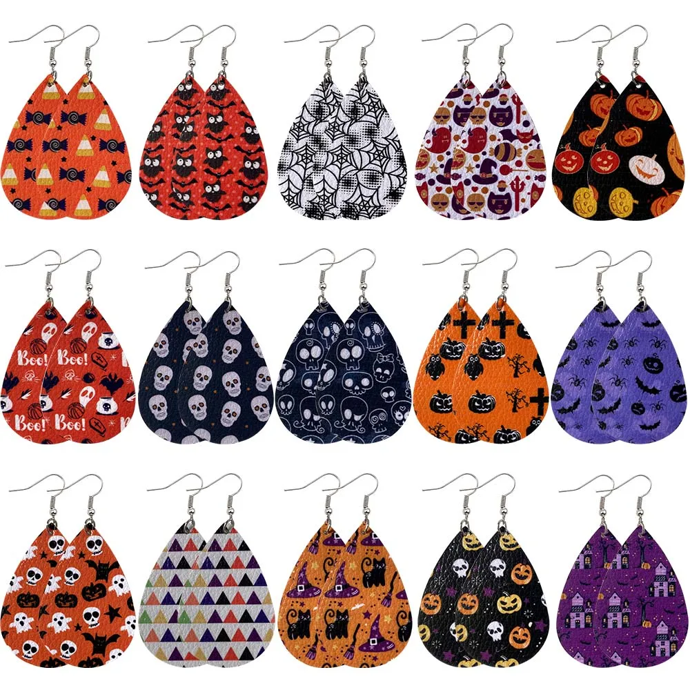 New Halloween Faux Leather Earrings for Women Long Lightweight Drop Dangle Earings Fashion Jewelry Gifts
New Halloween Faux Leather Earrings for Women Long Lightweight Drop Dangle Earings Fashion Jewelry Gifts