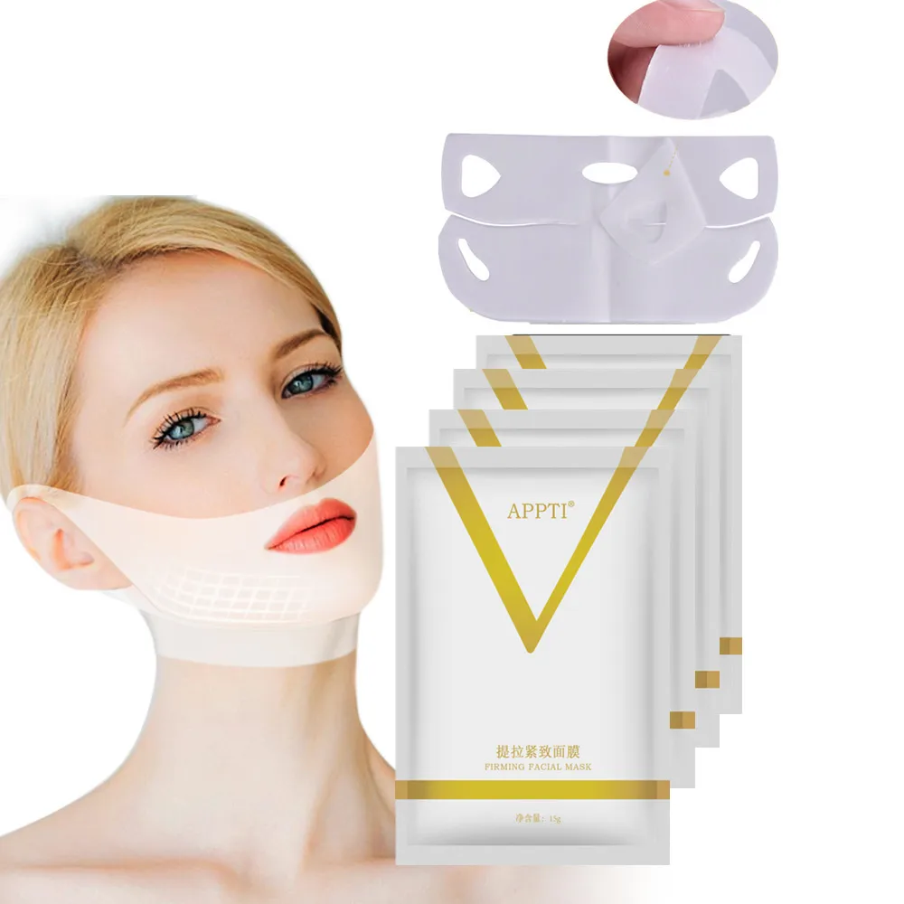 

2020 New 4D Reduce Double Chin Tape Neck Firming Shape Mask Face Lift Slimming Mask V Line Chin Up Patch US BR Do Dropshipping