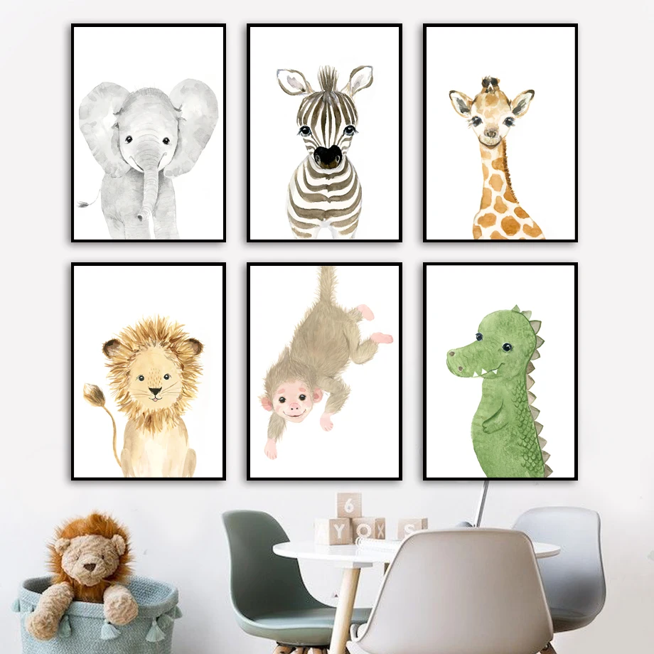 Giraffe Elephant Lion Zebra Dinosaur Cub Nursery Wall Art Print Canvas Painting Nordic Poster Wall Pictures Baby Kids Room Decor
Giraffe Elephant Lion Zebra Dinosaur Cub Nursery Wall Art Print Canvas Painting Nordic Poster Wall Pictures Baby Kids Room Decor