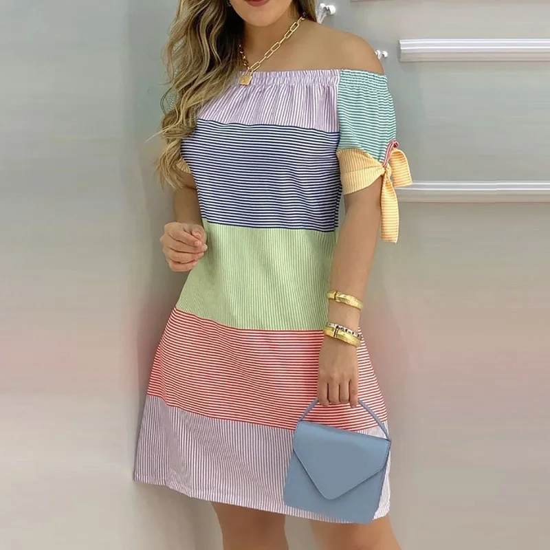 Women Fashion Off Shoulder Print MIni Dress Female Sexy Cocktail Party Dress Tied Sleeve Short Dress
Women Fashion Off Shoulder Print MIni Dress Female Sexy Cocktail Party Dress Tied Sleeve Short Dress