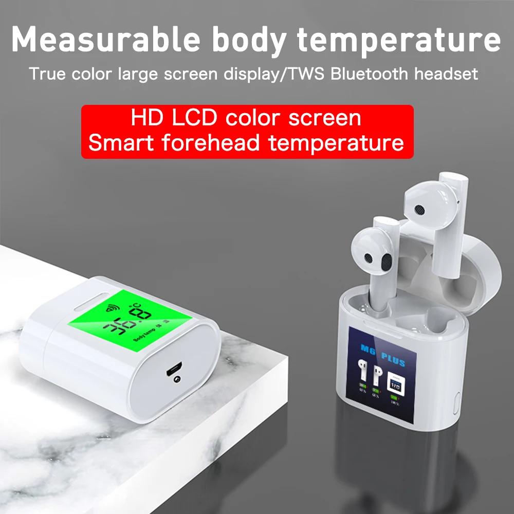 TWS Wireless Bluetooth Earphones 5.0 In -Ear Headphone with Mic Measurable Heart Rate Headset
TWS Wireless Bluetooth Earphones 5.0 In -Ear Headphone with Mic Measurable Heart Rate Headset