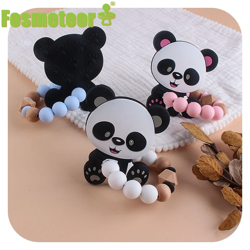 Fosmeteor 1pcs Panda BPA-free Food Grade Silicone Teether Beech Wooden Silicone Beads Bracelet Molar Stick Baby Care Products
Fosmeteor 1pcs Panda BPA-free Food Grade Silicone Teether Beech Wooden Silicone Beads Bracelet Molar Stick Baby Care Products