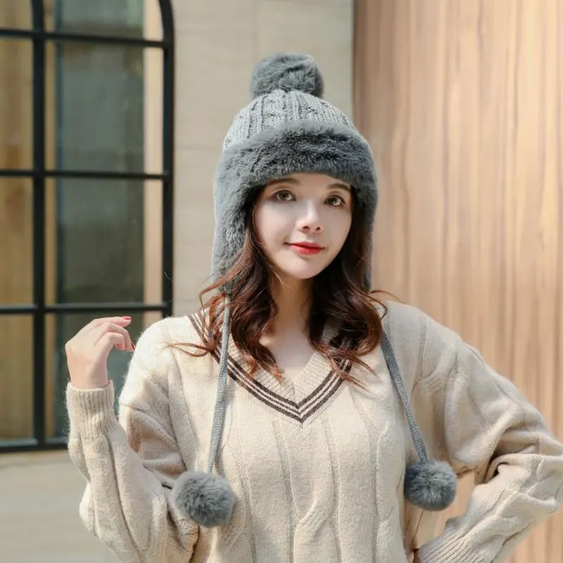 Plush Ball Fleece Warm Hat Female Winter Hat Ear Protection Earflap Snow Caps Keep Warm Ear Protection Bomber Hats Earmuffs Caps
Plush Ball Fleece Warm Hat Female Winter Hat Ear Protection Earflap Snow Caps Keep Warm Ear Protection Bomber Hats Earmuffs Caps