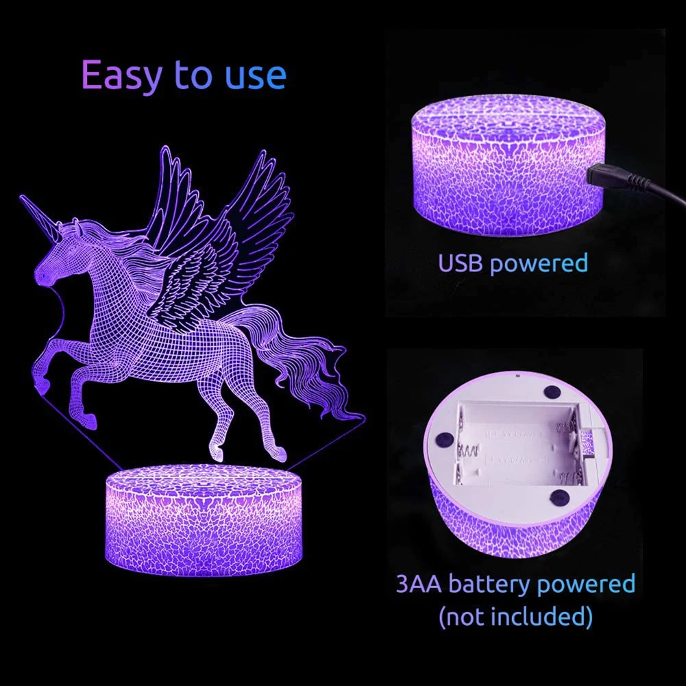 Lava Flying Wings Unicorn Horse LED Baby Bedroom Table 16 Color USB Charge Romantic Moon Night Light Birthday Kids Gift 3D
Lava Flying Wings Unicorn Horse LED Baby Bedroom Table 16 Color USB Charge Romantic Moon Night Light Birthday Kids Gift 3D