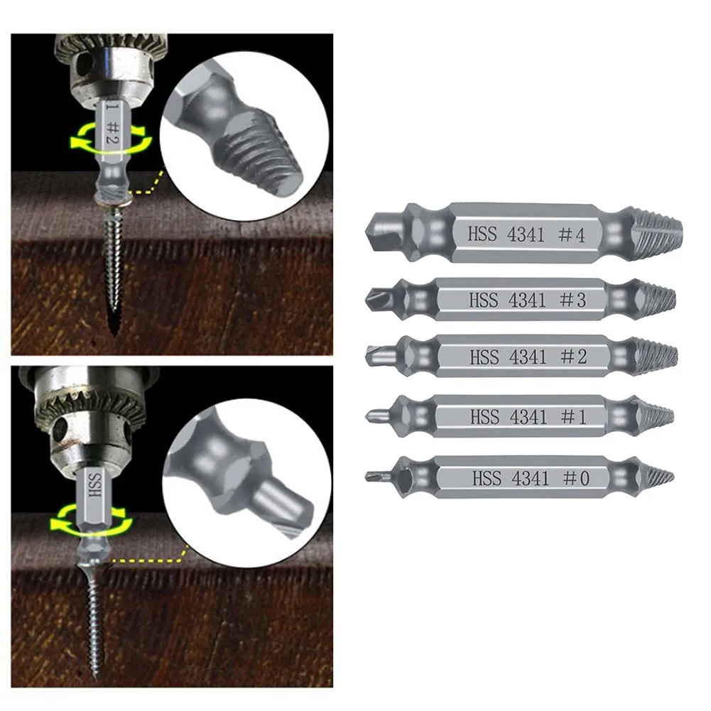 5PCS HSS Drill Bit Set Broken Head Screw Removal Tool Bolt Screw Extractor Breaker Screw Remover Stripping Tool
5PCS HSS Drill Bit Set Broken Head Screw Removal Tool Bolt Screw Extractor Breaker Screw Remover Stripping Tool