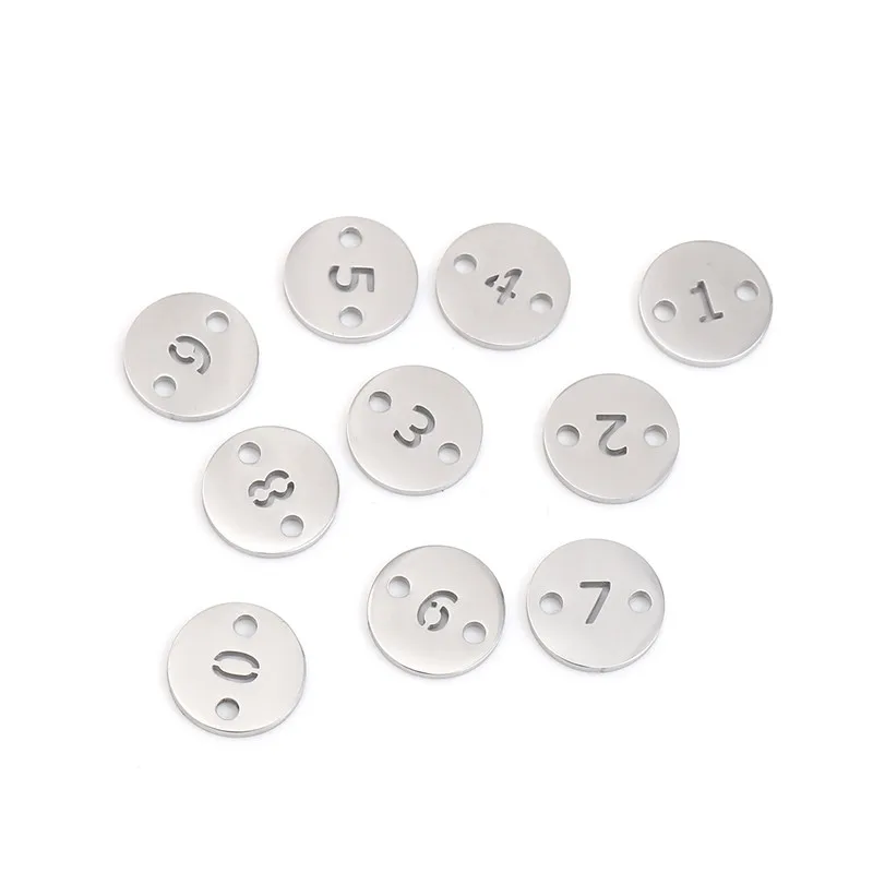 New Stainless Steel Connectors Round Silver Color Number Message " 0 " - " 9 " 10mm Dia. Connector For DIY Jewelry Making, 1 PC
New Stainless Steel Connectors Round Silver Color Number Message " 0 " - " 9 " 10mm Dia. Connector For DIY Jewelry Making, 1 PC