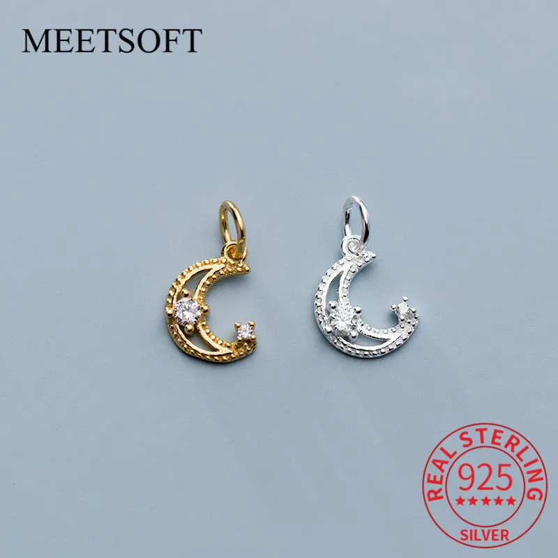 Украшение MEETSOFT Roamntic из серебра 925 пробы, луна и звезды, циркониевые амулеты, ювелирные ожерелья ручной работы
Украшение MEETSOFT Roamntic из серебра 925 пробы, луна и звезды, циркониевые амулеты, ювелирные ожерелья ручной работы