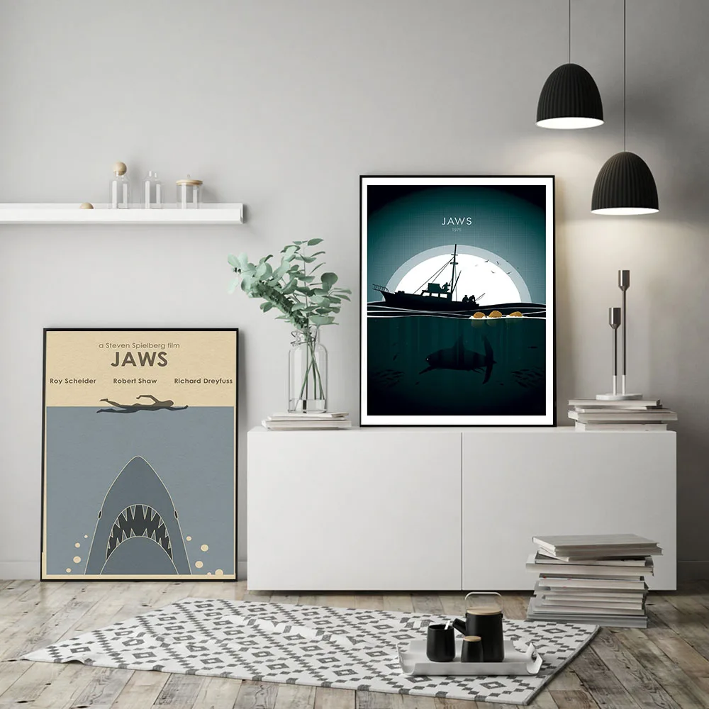 Jaws Minimalist Retro Poster Canvas Painting Art Nordic Posters and Prints Wall Pictures for Living Room Decoration Frameless
Jaws Minimalist Retro Poster Canvas Painting Art Nordic Posters and Prints Wall Pictures for Living Room Decoration Frameless