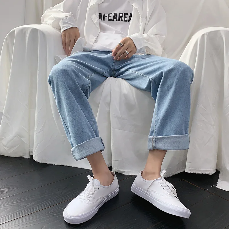 Summer Thin Straight Jeans Men Korean Fashion Loose Casual Blue Jeans Men Harajuku Streetwear Retro Drape Ankle-length Pants
Summer Thin Straight Jeans Men Korean Fashion Loose Casual Blue Jeans Men Harajuku Streetwear Retro Drape Ankle-length Pants