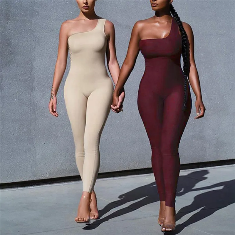 Off Shoulder Single Strap Sexy Women Jumpsuit Rompers 2020 New Solid Color Bodycon Sports Jumpsuit Long Pants Summer Outwear
Off Shoulder Single Strap Sexy Women Jumpsuit Rompers 2020 New Solid Color Bodycon Sports Jumpsuit Long Pants Summer Outwear