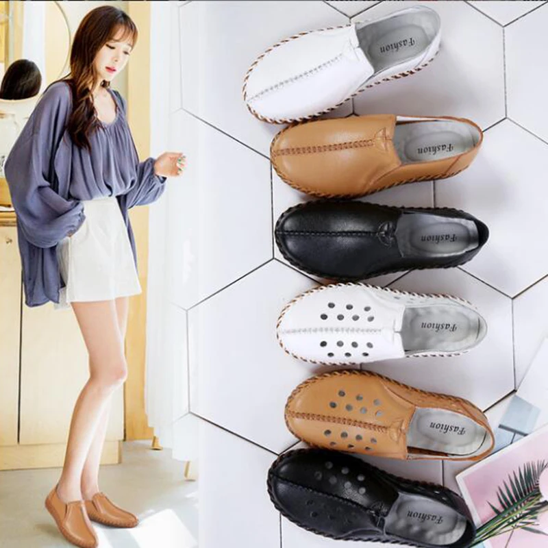 Autumn new Genuine Leather Shoes Leisure Mother shoes for Women Flats shoes Ladies Loafers Non-Slip Soft sole single shoes y615
Autumn new Genuine Leather Shoes Leisure Mother shoes for Women Flats shoes Ladies Loafers Non-Slip Soft sole single shoes y615