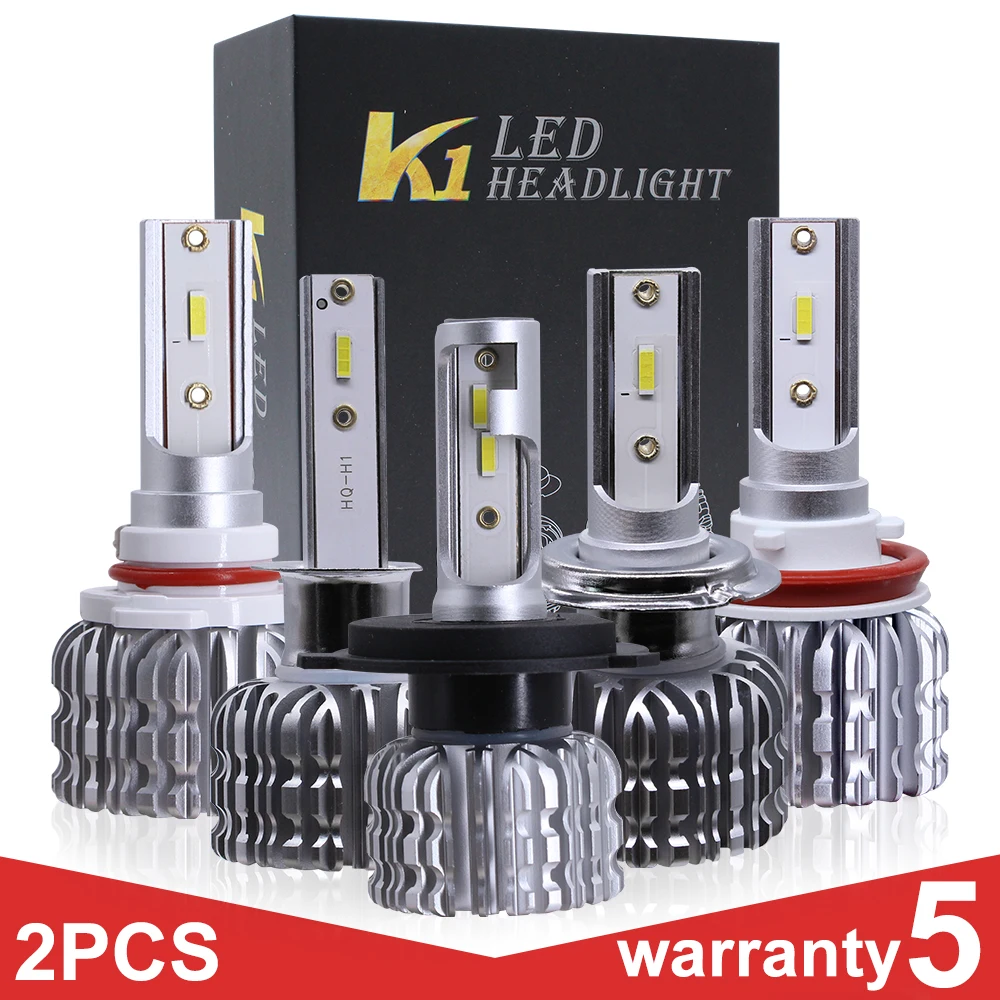 

H4 Car Led Headlight Bulbs H7 LED Car Lights CSP H1 H3 H11 H8 HB3 9005 HB4 9006 9007 H13 6000K 80W 12V 8000LM K1 Auto Headlamps