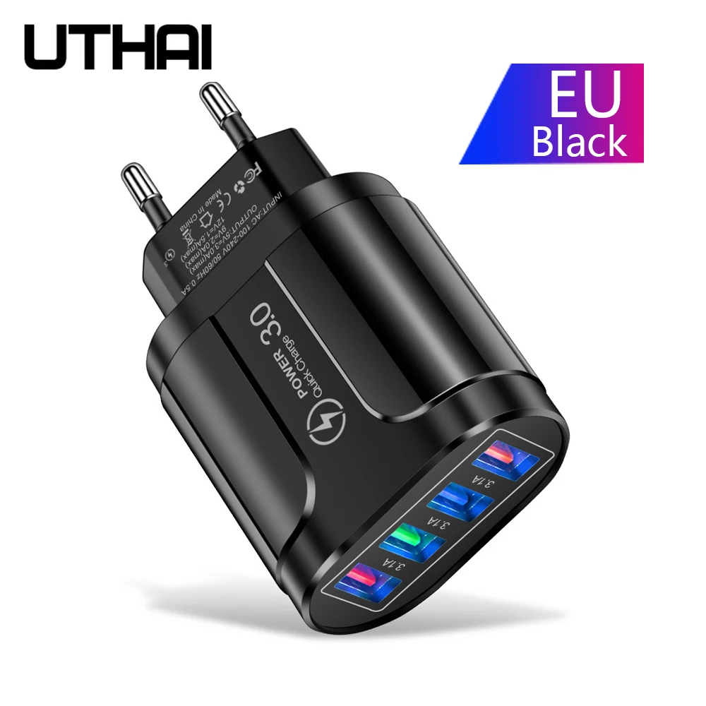 UTHAI HC-385 3A 4-Port Mobile Phone Charger LED Light 4 USB Charger Charging Head Mobile Phone Travel Charger
UTHAI HC-385 3A 4-Port Mobile Phone Charger LED Light 4 USB Charger Charging Head Mobile Phone Travel Charger