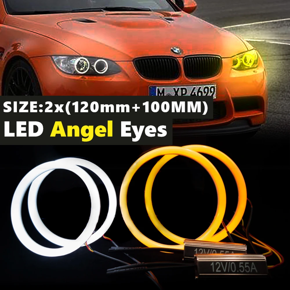 1 SET Dual color White Yellow Cotton light LED Angel Eyes Kit Halo Rings DRL for BMW E92 E93 E90 E91 E81 E82 E87 E88 Car-styling
1 SET Dual color White Yellow Cotton light LED Angel Eyes Kit Halo Rings DRL for BMW E92 E93 E90 E91 E81 E82 E87 E88 Car-styling