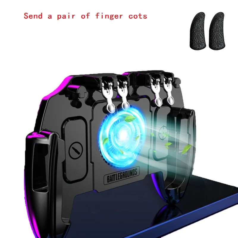 PUBG Mobile Joystick Controller Turnover Button Gamepad for PUBG iOS Android Six 6 Finger Operating Gamepad With Cooling Fan
PUBG Mobile Joystick Controller Turnover Button Gamepad for PUBG iOS Android Six 6 Finger Operating Gamepad With Cooling Fan
