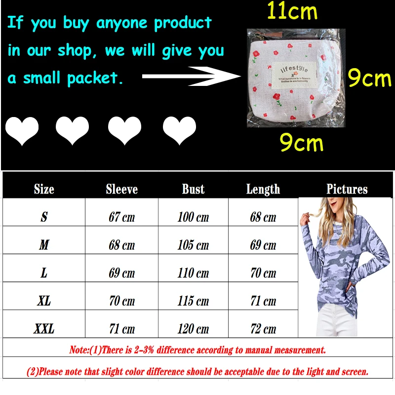 Fashion 2020 Autumn T-shirt Woman Long-sleeved O-neck Loose Tops Camouflage Print Women Tees Streetwear T-shirts
Fashion 2020 Autumn T-shirt Woman Long-sleeved O-neck Loose Tops Camouflage Print Women Tees Streetwear T-shirts