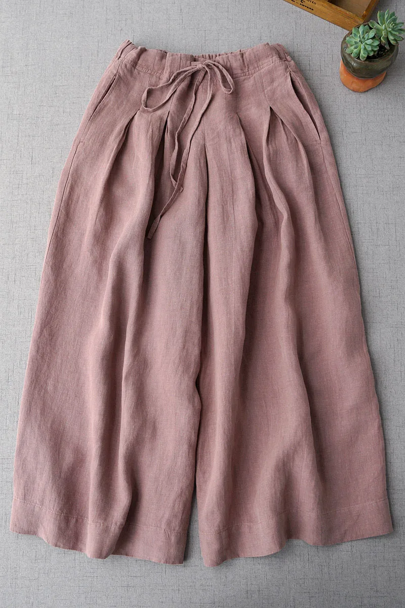 Spring Summer Women All-match Loose Plus Size Comfortable Water Washed Linen Trousers Elastic Waist Wide Leg Pants
Spring Summer Women All-match Loose Plus Size Comfortable Water Washed Linen Trousers Elastic Waist Wide Leg Pants