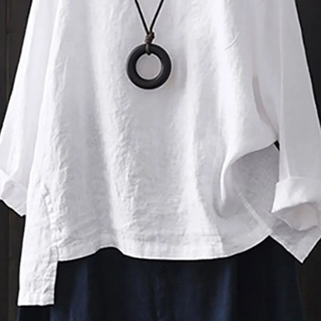 White Linen Top Long Sleeve Casual Blouse Woman Solid Color Round Neck Plus Size Shirt Summer Female Tops Blusas M-5xl
White Linen Top Long Sleeve Casual Blouse Woman Solid Color Round Neck Plus Size Shirt Summer Female Tops Blusas M-5xl