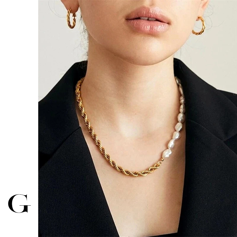 GHIDBK 2020 Fashion Natural Freshwater Pearls Faceted Instruction Cable Chain Chokers Necklaces for Women Street Style Jewelry
GHIDBK 2020 Fashion Natural Freshwater Pearls Faceted Instruction Cable Chain Chokers Necklaces for Women Street Style Jewelry