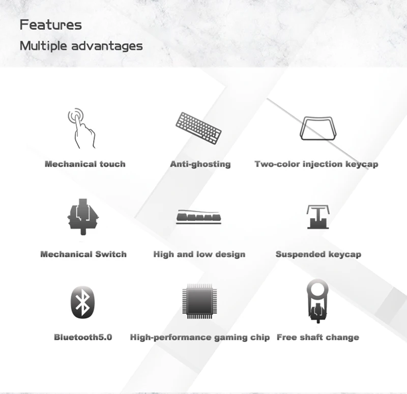 DK61 Mechanical Keyboard Green Axis Wireless Bluetooth 61key Keyboard RGB Lighting Bluetooth Dual-mode For Tablet Computer Gamer
DK61 Mechanical Keyboard Green Axis Wireless Bluetooth 61key Keyboard RGB Lighting Bluetooth Dual-mode For Tablet Computer Gamer