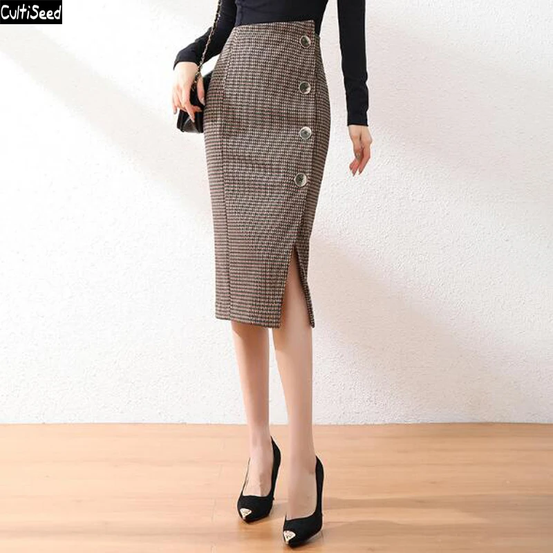 Cultiseed Для женщин с высокой талией нерегулярные клетчатые юбки для женщин, Осеннее шерстяное однобортное Разделение офисные вечерние облега...
Cultiseed Для женщин с высокой талией нерегулярные клетчатые юбки для женщин, Осеннее шерстяное однобортное Разделение офисные вечерние облега...