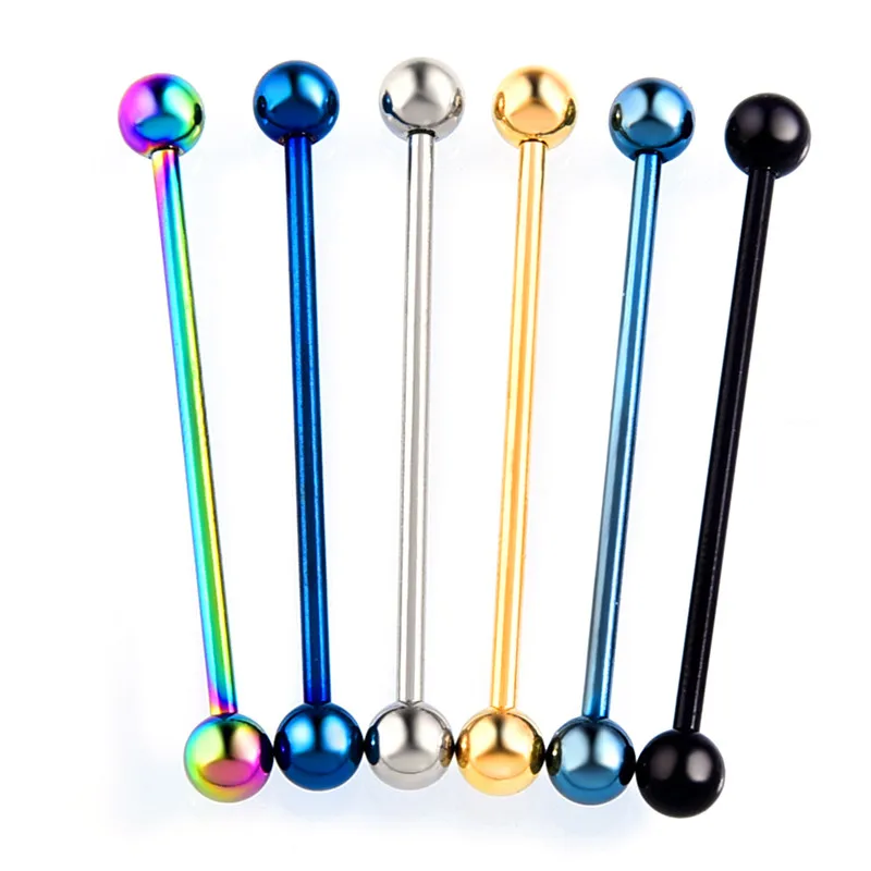 1 PC 6 Colors 34mm Tongue Piercing Septum Industrial Barbell Flesh Tunnels Ear Plugs Ear Expanders Body Jewelry 
1 PC 6 Colors 34mm Tongue Piercing Septum Industrial Barbell Flesh Tunnels Ear Plugs Ear Expanders Body Jewelry