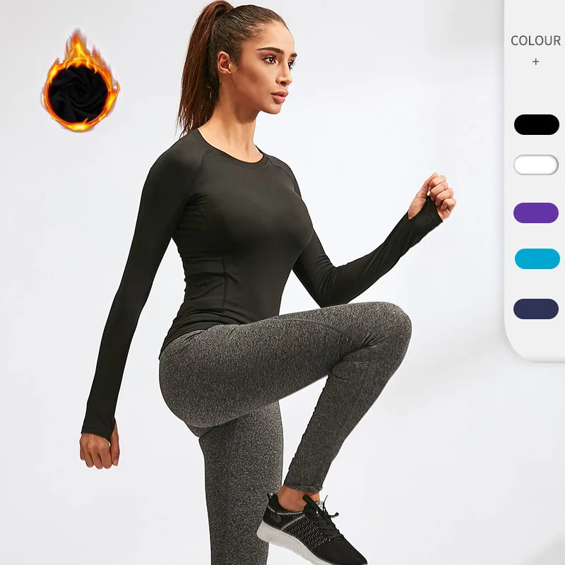 Winter wear plus velvet Ladies PRO tight-fitting sports fitness running training long-sleeved quick-drying stretch T-shirt cloth
Winter wear plus velvet Ladies PRO tight-fitting sports fitness running training long-sleeved quick-drying stretch T-shirt cloth