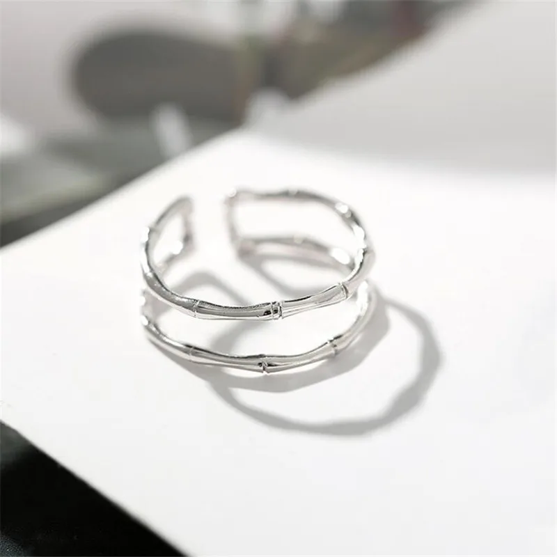 New Retro Double-layer Bamboo Female 925 Sterling Silver Not Allergic Jewelry Exquisite Thai Silver Opening Rings SR471
New Retro Double-layer Bamboo Female 925 Sterling Silver Not Allergic Jewelry Exquisite Thai Silver Opening Rings SR471