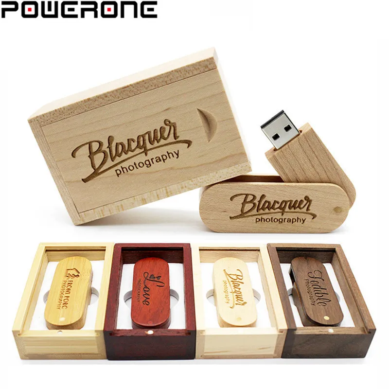 USB флеш накопитель POWERONE деревянный с возможностью поворота на 4 64 Гб|usb flash drive