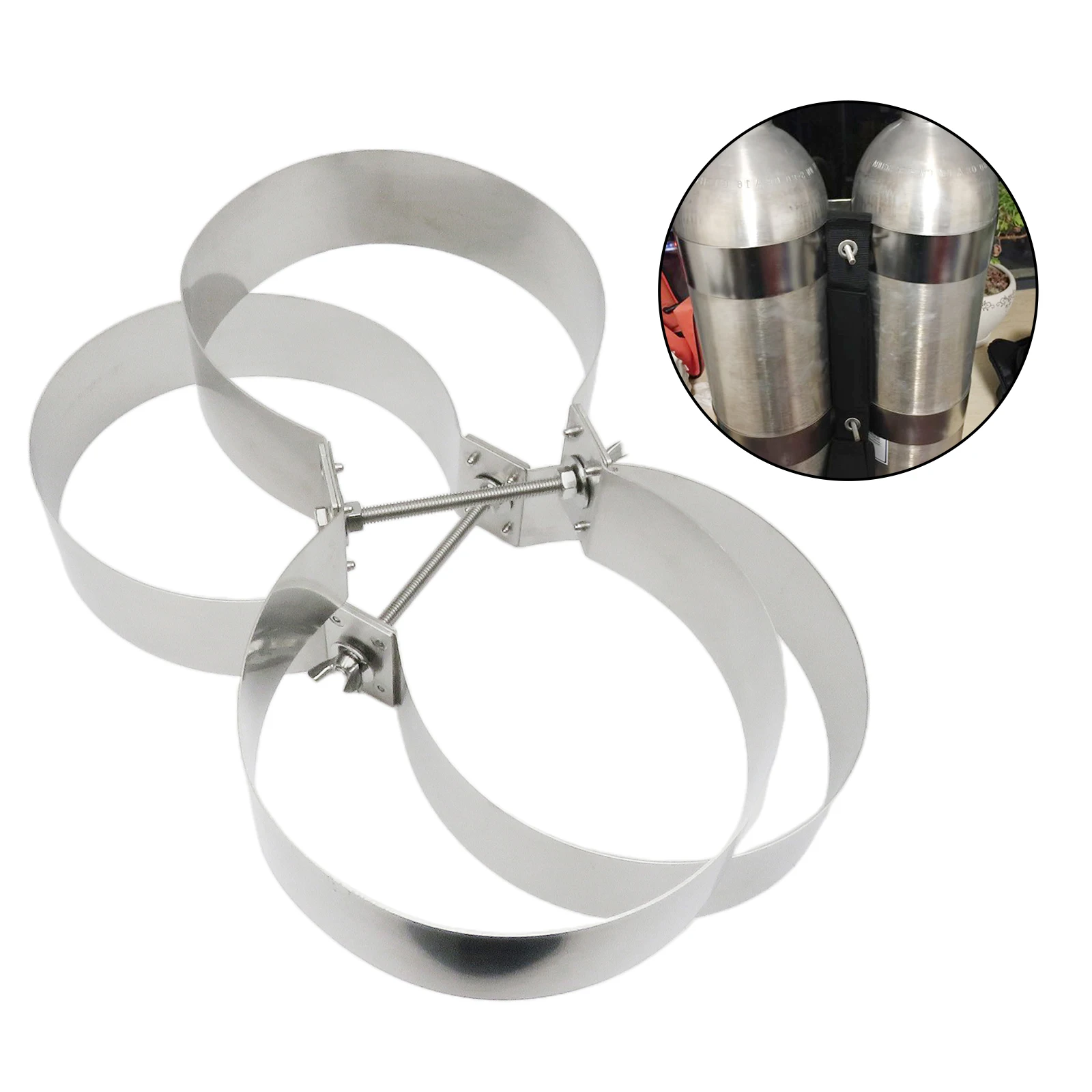 Durable 12L Diving Tank Band Carry Carrier Loop Stainless Steel Dive Air Cylinder Bottle Retainer Snorkeling BCD Hose Holder
Durable 12L Diving Tank Band Carry Carrier Loop Stainless Steel Dive Air Cylinder Bottle Retainer Snorkeling BCD Hose Holder