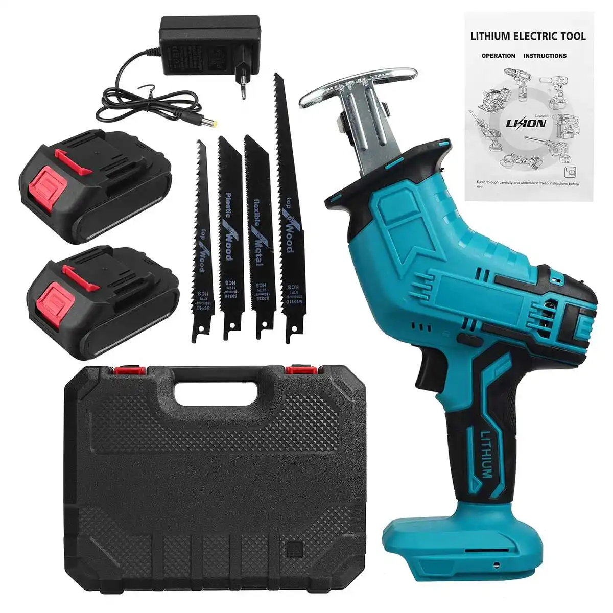 Wolike 4000rpm/min Reciprocating Saw Cordless Electric Saw for Makita 18V Battery Cutting machine Power Saws with 1/2 Batteries
Wolike 4000rpm/min Reciprocating Saw Cordless Electric Saw for Makita 18V Battery Cutting machine Power Saws with 1/2 Batteries