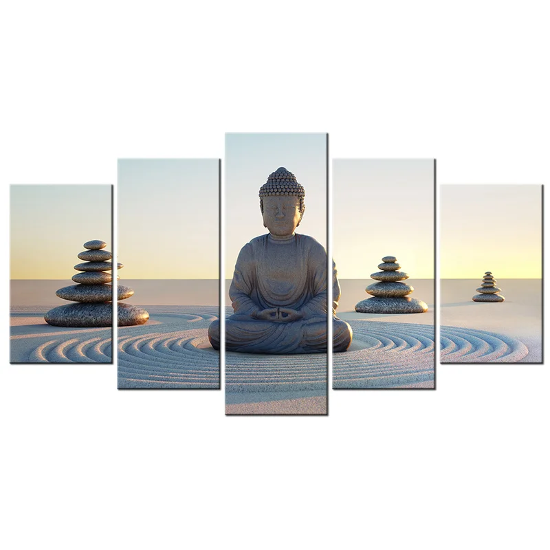 5 Pieces Canvas Poster Painting Buddha Statue on The Circles Sand Print Home Decor Poster Zen Stones for Room Decoration
5 Pieces Canvas Poster Painting Buddha Statue on The Circles Sand Print Home Decor Poster Zen Stones for Room Decoration