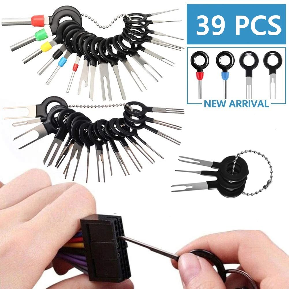 39 PCS Terminal Ejector Kit Tools Wire Connector Extractor Automotive Terminal Wire Terminal Removal Tool Car Pin Kit
39 PCS Terminal Ejector Kit Tools Wire Connector Extractor Automotive Terminal Wire Terminal Removal Tool Car Pin Kit