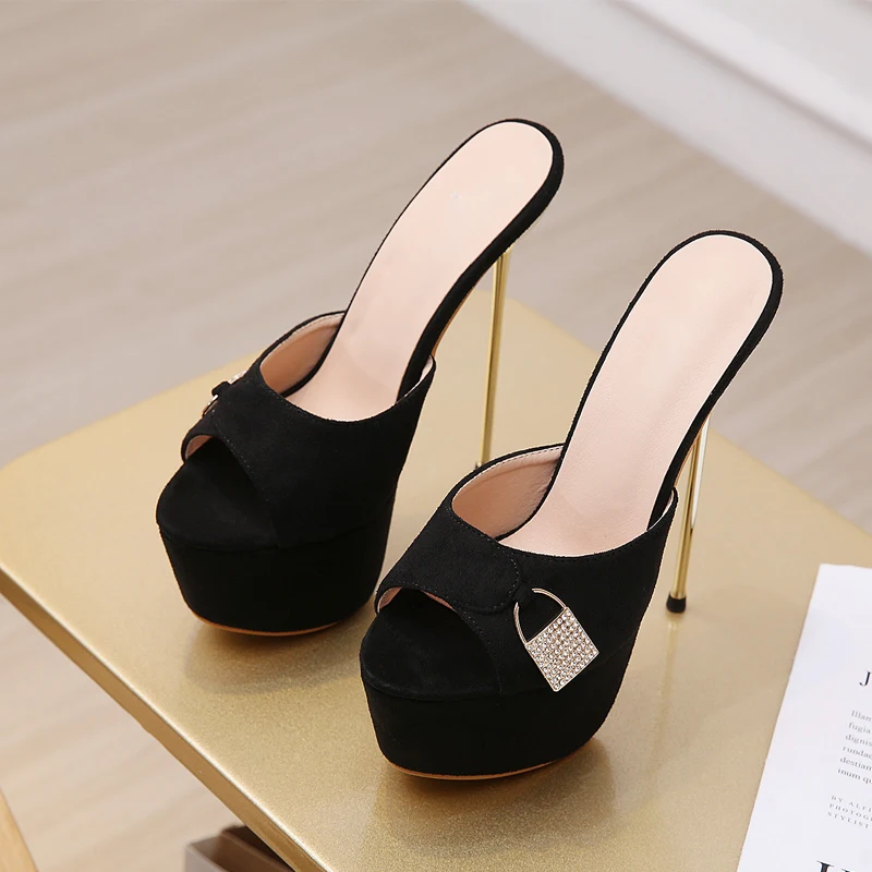 WETKISS Women Outside Slippers Super Thin High Heel Slippers Peep Toe Platforms Slippers Sandals Ladies Crystal Lock Party Shoes
WETKISS Women Outside Slippers Super Thin High Heel Slippers Peep Toe Platforms Slippers Sandals Ladies Crystal Lock Party Shoes