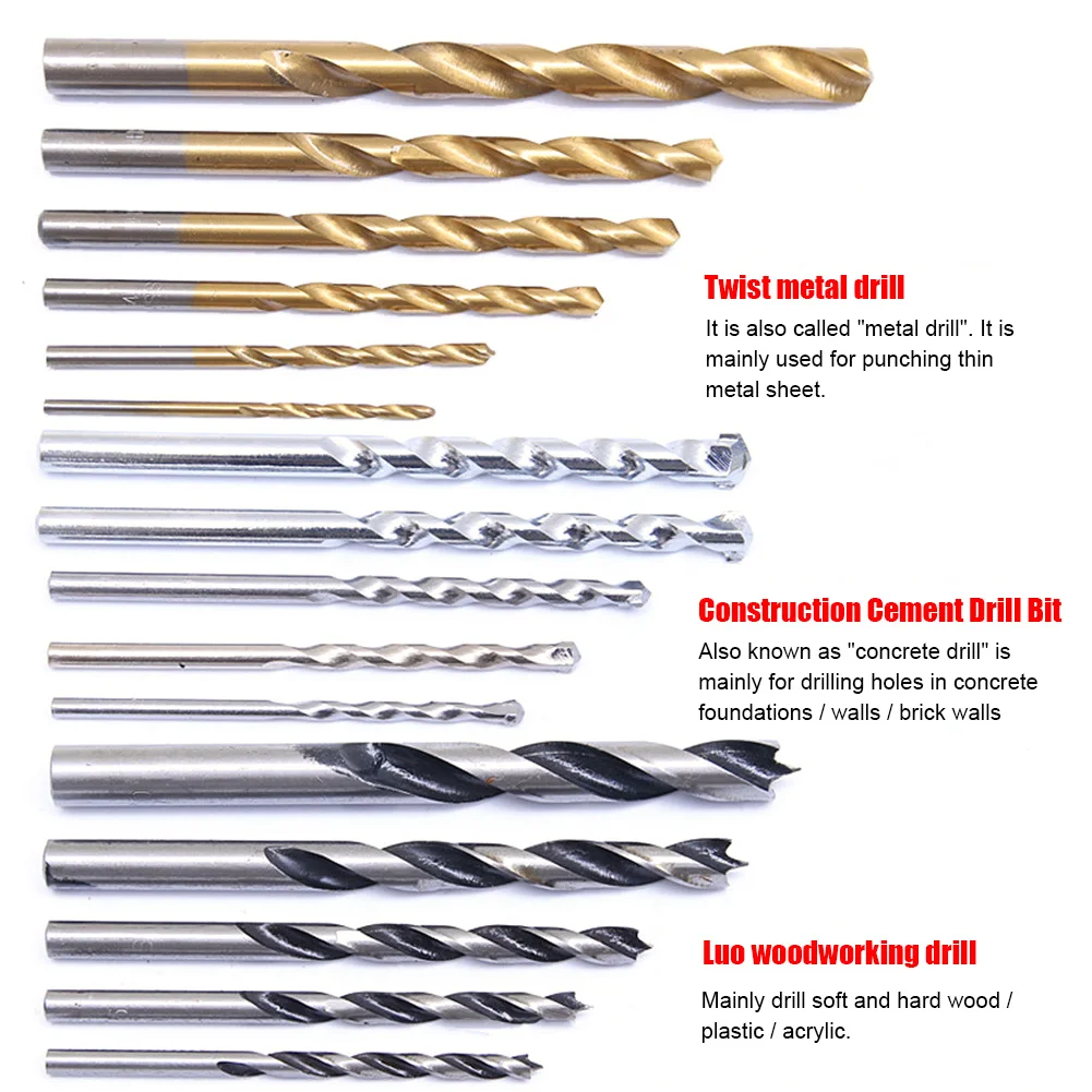 16pcs/Set Multi-function Drill Bit Set Mixed Drill Bit Twist Drill Bit & Masonry & Woodworking Drill Bit 2-10mm Drill Set Tool
16pcs/Set Multi-function Drill Bit Set Mixed Drill Bit Twist Drill Bit & Masonry & Woodworking Drill Bit 2-10mm Drill Set Tool