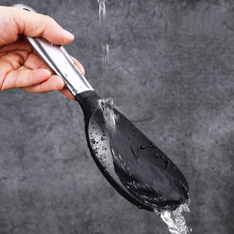Stainless Steel Rice Spoon Thickened Long Handle Silicone Meal Spoon Cooking Spoon Scoop Dining Tableware Kitchen Accessories
Stainless Steel Rice Spoon Thickened Long Handle Silicone Meal Spoon Cooking Spoon Scoop Dining Tableware Kitchen Accessories