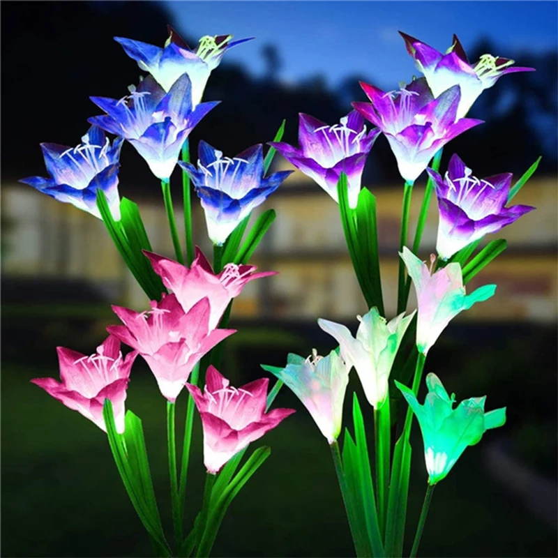 1Pcs Multicolor Lily Flower Solar LED Lamp Wedding Decor Outdoor Waterproof Garden Stake Lawn Pathway Artificial Flower Light
1Pcs Multicolor Lily Flower Solar LED Lamp Wedding Decor Outdoor Waterproof Garden Stake Lawn Pathway Artificial Flower Light