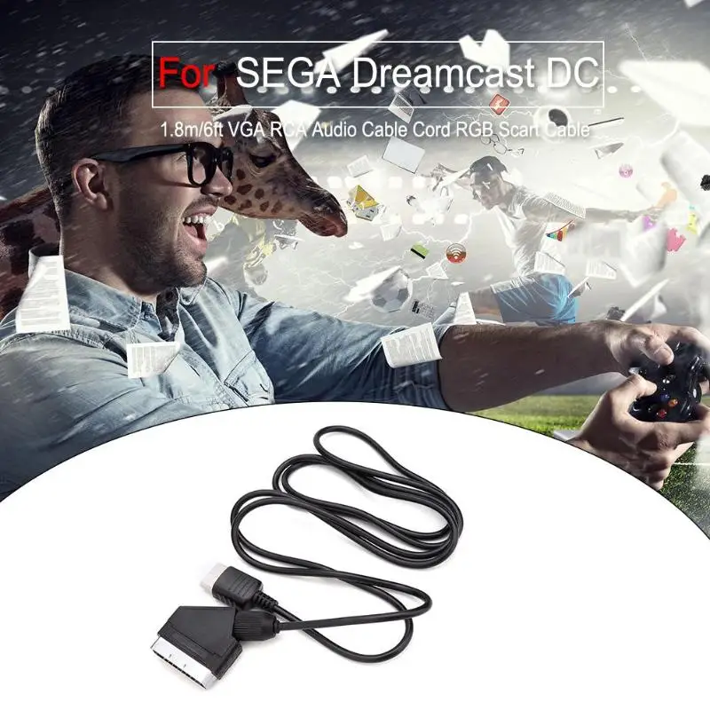 Новый rgb кабель Scar av свинцовый настоящий заменяет Sega Dreamcast VGA RCA аудио совместимый