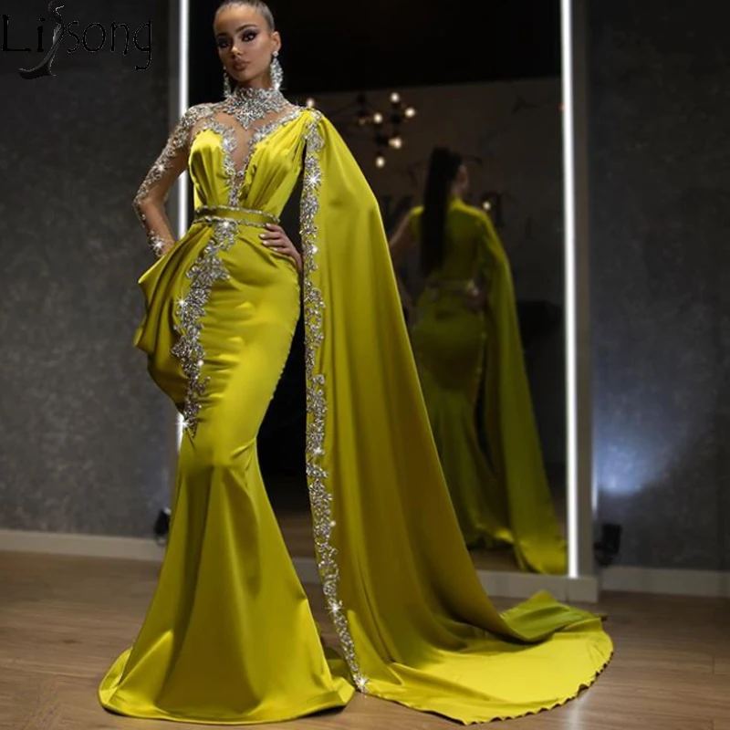 Dubai Arabic Mermaid Prom Dresses 2020 Luxury Beading Lime Green Long Evening Dress Long Sleeve Party Gown robe abendkleider
Dubai Arabic Mermaid Prom Dresses 2020 Luxury Beading Lime Green Long Evening Dress Long Sleeve Party Gown robe abendkleider